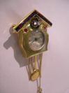 18K Gold Cuckoo Clock Pin Brooch