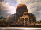 Antique 19th Century Painting Dome of The Rock Mosque of Omar