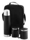 סט טרמוס 0.5 ליטר ושני ספלים שחורים בתיק מבד קורדורה BM9640