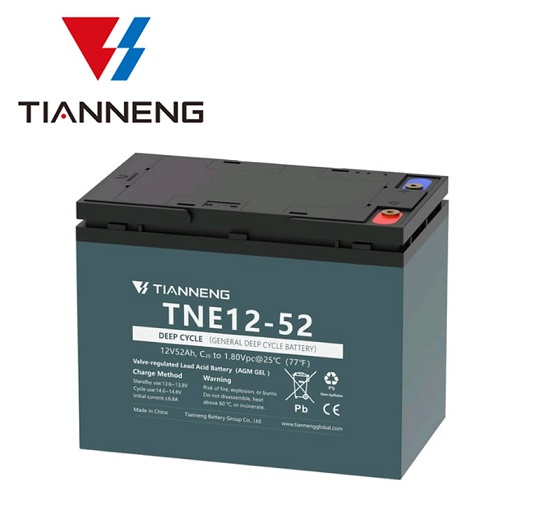 מצבר ג'ל פריקה עמוקה 12V-52Ah תוצרת TIANNENG