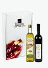 מארז חגיגי המכיל שמן זית כתית מעולה 750 מ"ל ויין אדום יבש 750 מ"ל   100 שח
