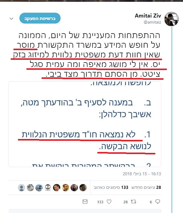 ציוץ של אמיתי זיו