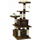 GoPetClub 67 "Condo בית גבוה בראון חתול עץ ריהוט, 67-בחום עץ חתול