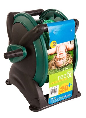 גלגלת REEL X ירוקה מורכבת עם צינור גן נגב 20 מטר+אביזרים