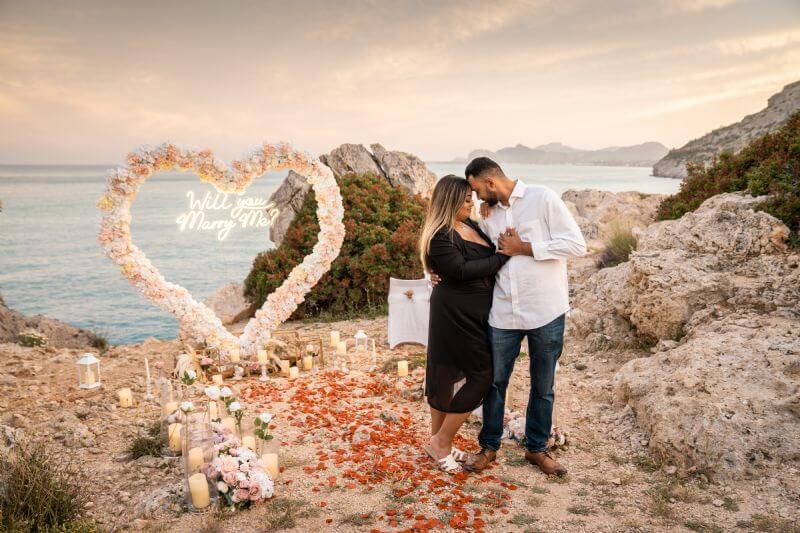 Rhodes proposal - heart of flowers