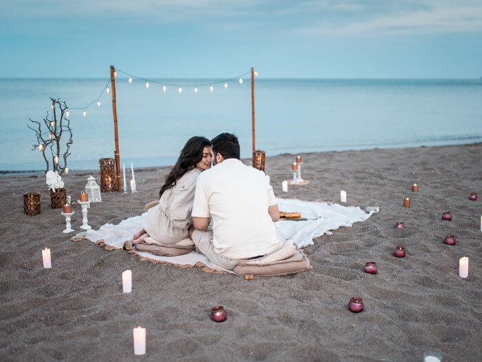 Romantic Beach Picnic Proposal in Rhodes