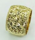 טבעת נישואין זהב 14K כוכבים בלגן ומילוי נצנץ בצדדים (4095)