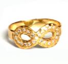טבעת זהב Infinity משובצת אבני חן