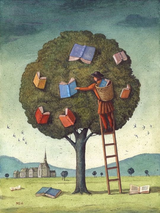 סדנת כתיבה בזום - עץ עם ספרים
