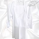 לערב מקווה- סט סאטן יוקרתי לכלה 3 חלקים אקסטרא תחרה