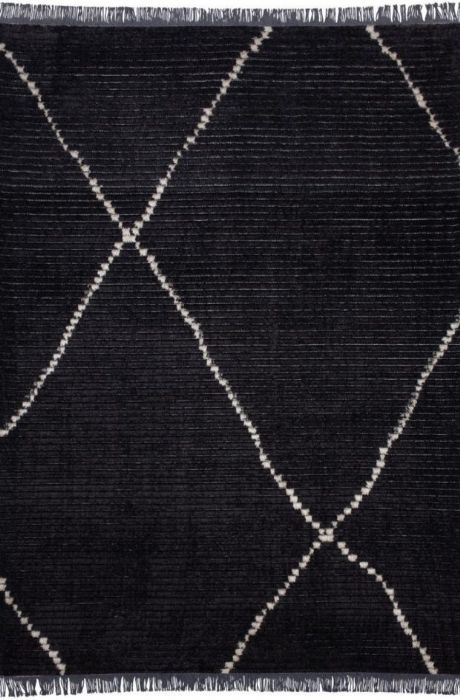 שטיח ברבר מיסטיק שחור דוגמא בז' 275-25