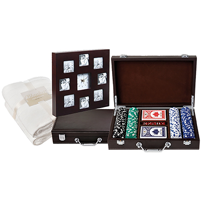 BA9018 - ערכת פוקר/שעון קיר/שמיכת פליז