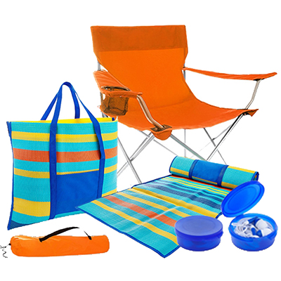 BA9011 - סט כיסא/תיק חוף/אוזניות