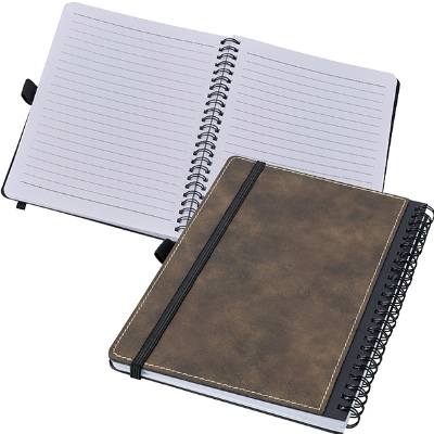 BZ4362 - מחברת ספירל דמוי עור