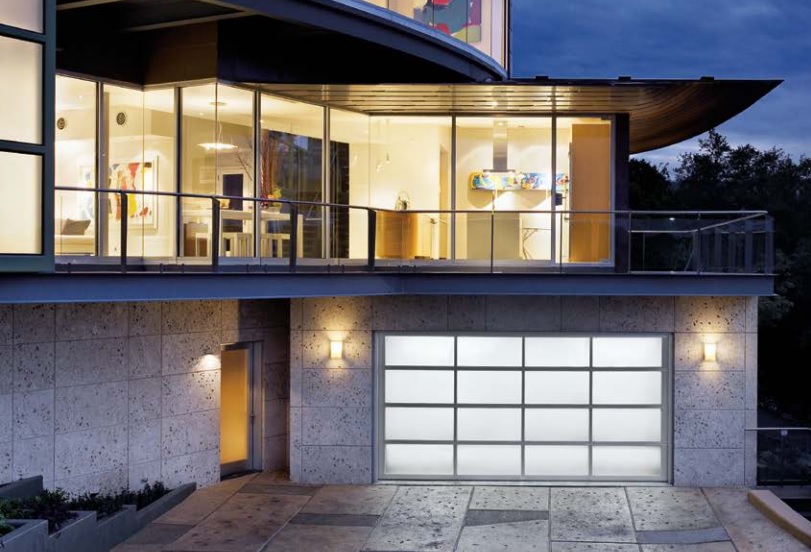 glass aluminum garage door for a great curb appeal