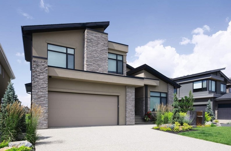 minimalist modern steel garage door