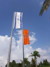 תקן לתליית דגל אנכי בצורת ר על תורן עם כבל - עבור דגל בגודל 6*1.8 מטר, התקנה על תורן 15 מטר בצומת רעננה