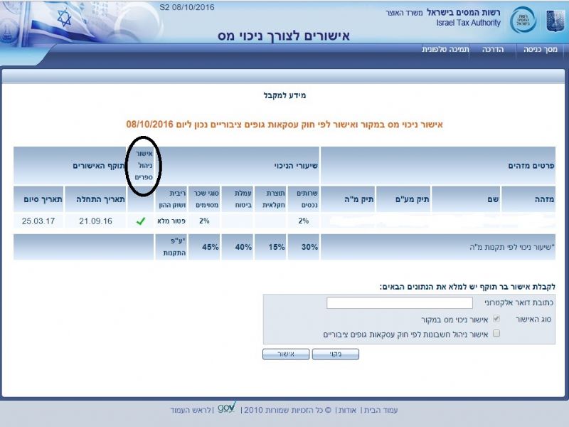 אישור ניהול ספרים
