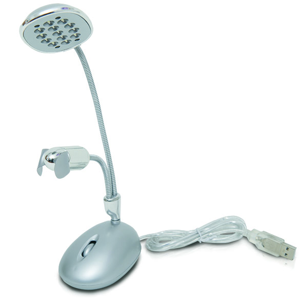 מנורת 13 לדים ומאוורר עם חיבור USB למחשב
