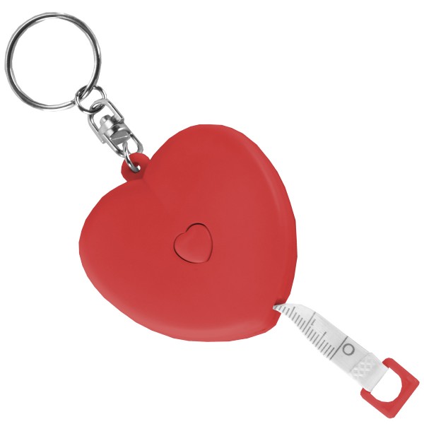 סירו- מחזיק מפתחות מטר קפיצי בצורת לב