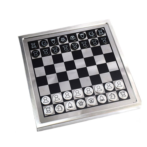 משחק אלומיניום מגנטי מהודר שח מט ודמקה