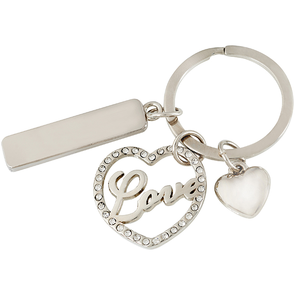 "LOVE" מחזיק מפתחות עם אבנים משובצות