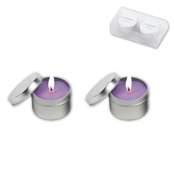 סנדאי- זוג נרות ריחניים בקופסת מפח