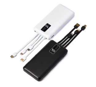 מטען נייד 10000MAH+כבלים מובנים