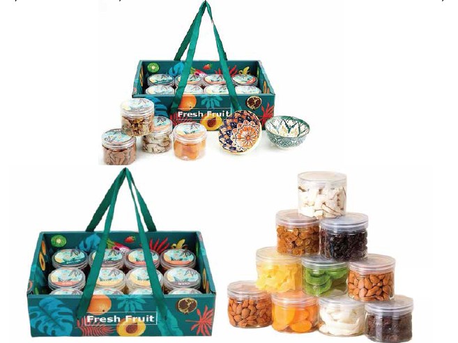 קופסת עם מכסה שקוף - 10 קופסאות רב פעמיות עם פירות יבשים
