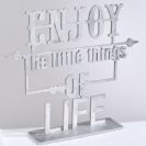 "Enjoy the little" שלט אלומיניום אומנותי מעוצב