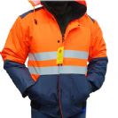 מעיל מרופד עם פסים מחזירי אור