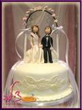 עוגת חתונה ליבי - תקריב של החתן והכלה