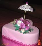 Romantic cake with sugar roses