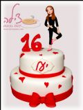 עוגה ליום הולדת 16 לנערה מקסימה שאוהבת לרקוד. Sweet sixteen cake
