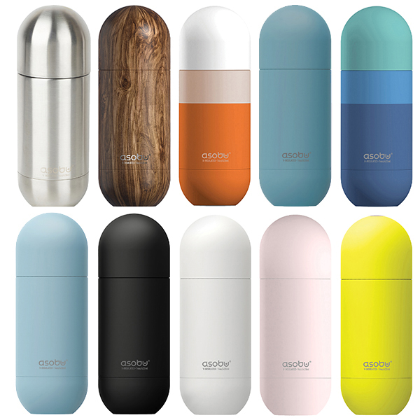 בקבוק תרמי "קפסולה" נירוסטה חם/קר 420 מ"ל עם מכסה שמשמש ככוס מבית ASOBU