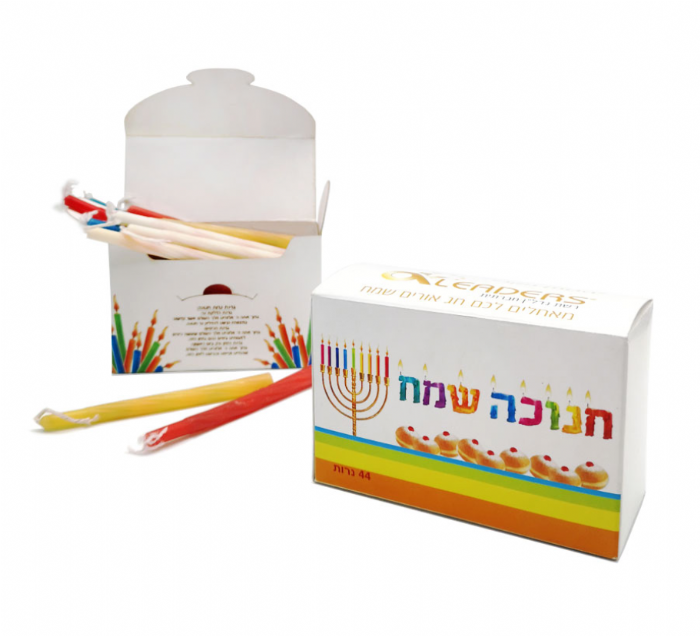קופסת נרות לחנוכה במיתוג אישי