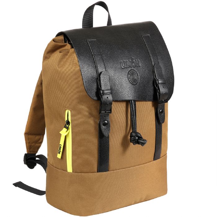 תיק גב למחשב נייד חום עד 15.6 אינץ' עשוי חומרים ממוחזרים מבית המותג LIMON