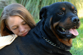 שיקום נוער במצוקה בעזרת כלבים ילדה מחבקת כלב