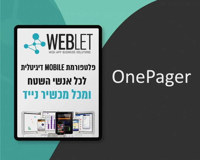 WEBLET- One Pager
