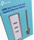מתאם רשת USB 3.0 TP-Link הכולל 3 כניסות USB + חיבור רשת Gigabit Ethernet Adapter דגם UE330