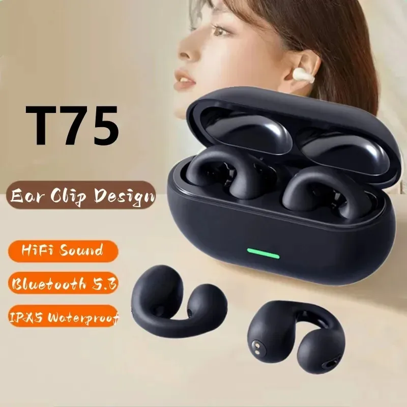 אוזניות עצם T75 Bone Conduction Wireless Bluetooth
