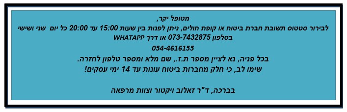 מרפאת שיניים קרית אתא ד ר זאלוב ויקטור ביטוחי שיניים