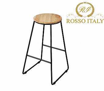 מארז זוג כסא בר מעץ אורן פיני מלא דגם MSH-5-75 מהסדרה היוקרתית מבית ROSSO ITALY
