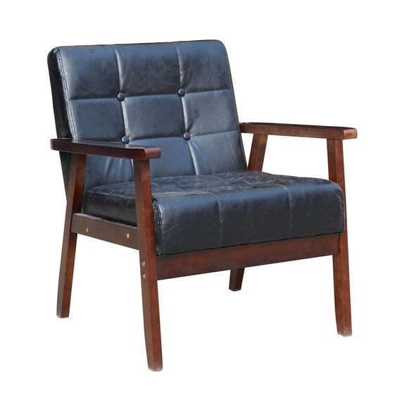 כורסא מעוצבת מעץ מלא ריפוד PU מתנקה בקלות גובה מושב 39 סמ עם ידיות דגם MSH-7-8 מבית ROSSO ITALY בצבע