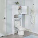 מעמד לאחסנה מעל אסלה או מכונת כביסה מעץ עמיד מים כולל דלתות ומדף BTH-08792 מבית HONEY CAN DO ארה"ב