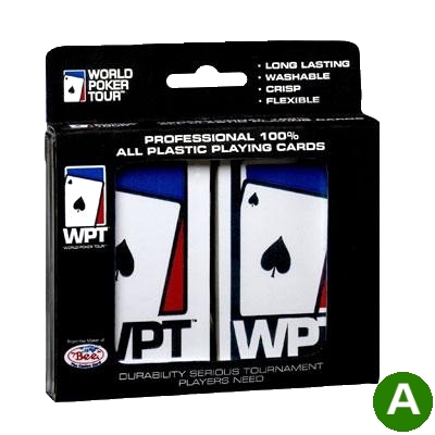 אזל במלאי, קלפים BEE WPT פלסטיק איכותי לטורניר פוקר
