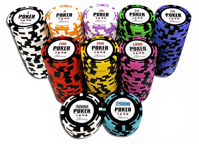 ז'יטונים IPT מחימר 14 גרם עם ערכים