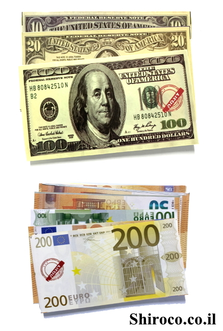 כסף וירטואלי שטרות דולר יורו למשחק