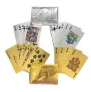 קלפים זהב כסף מפלסטיק לברידג' רמי (זוג)