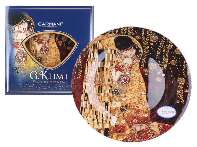 צלחת דקורטיבית גוסטב קלימט. (CARMANI) קוטר 30 ס"מ G.Klimt, The Kiss